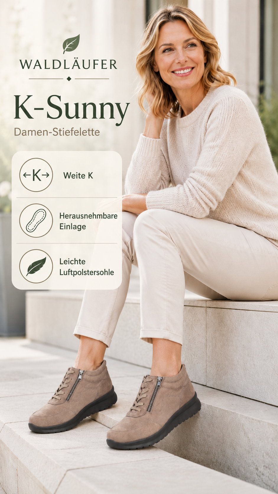 STILVOLLE STIEFELETTE K Weite - Sunny