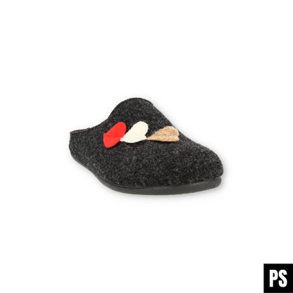 HAUSSCHUH PANTOFFEL - ANTHRACITA ROJO