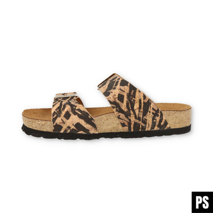 Haflinger Andrea Bio Pantolette corkmulti zebra Kork Fussbett