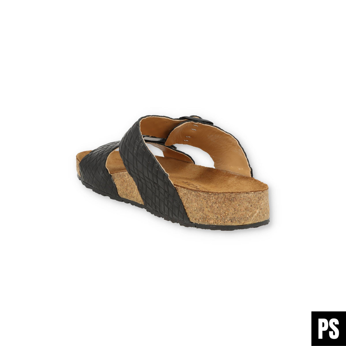 Haflinger Andrea Bio Pantolette schwarz intreccio Kork Fussbett