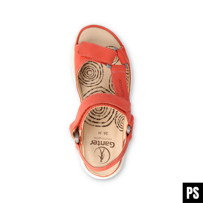 Ganter Halina coral rot Damen Sandalette Wechselfußbett