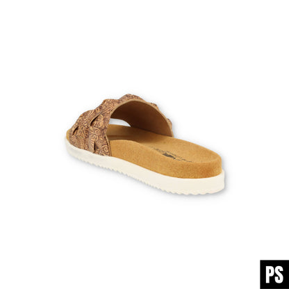 Haflinger Summer Slides Kreta Pantolette corkmulti Henna vegan