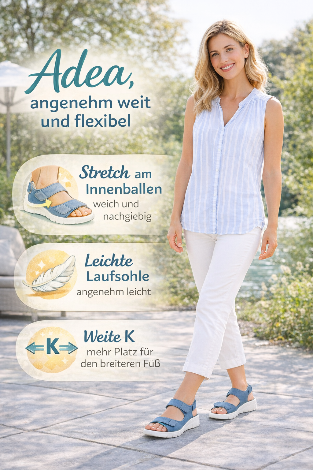 SANDALE STRETCH K WEITE - Adea