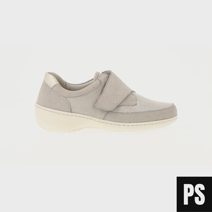 Waldläufer Kya Stretch Stein Silber OrthoTritt Damen Halbschuh
